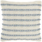 Pale Blue And Ivory Textured Stripes Throw Pillow