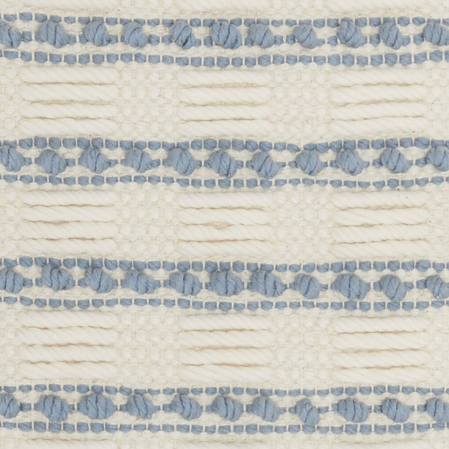 Pale Blue And Ivory Textured Stripes Throw Pillow