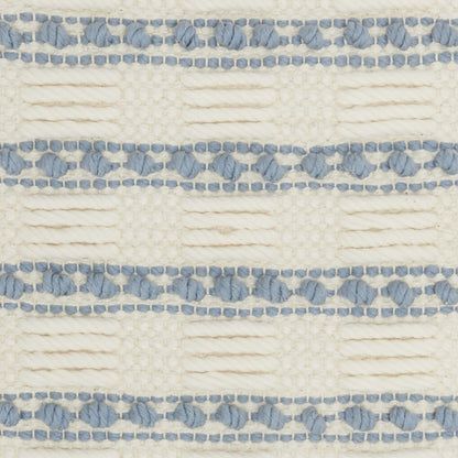 Pale Blue And Ivory Textured Stripes Throw Pillow