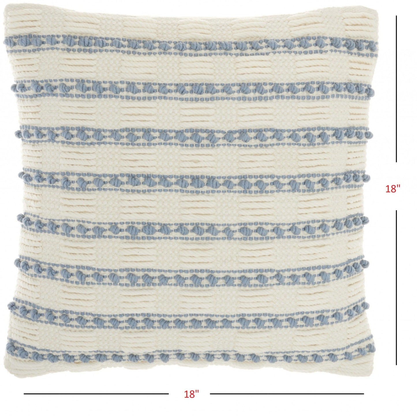 Pale Blue And Ivory Textured Stripes Throw Pillow