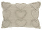 Whimsical Heart Detail Gray Lumbar Pillow
