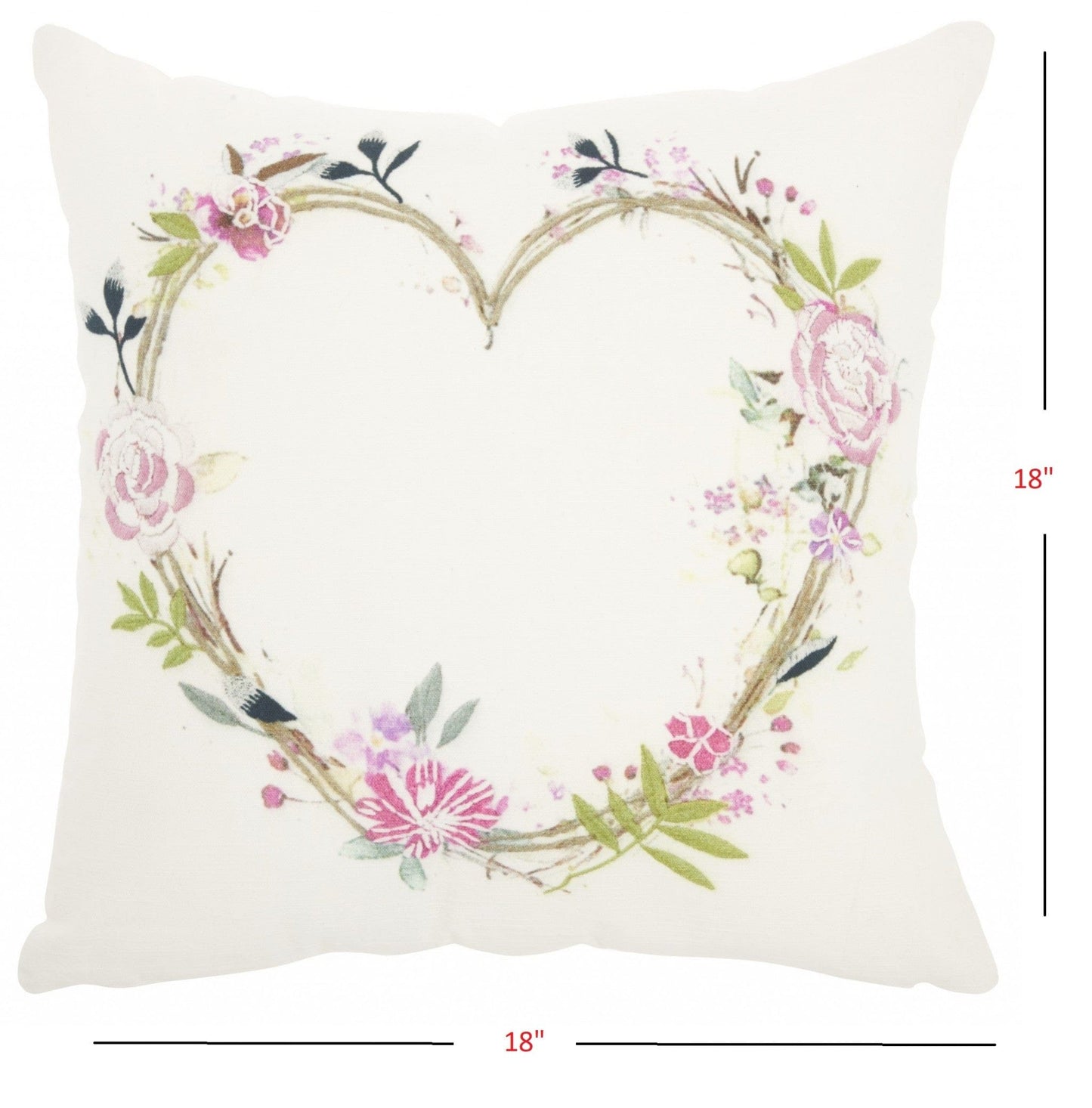 Sweet Heart Wreath Throw Pillow