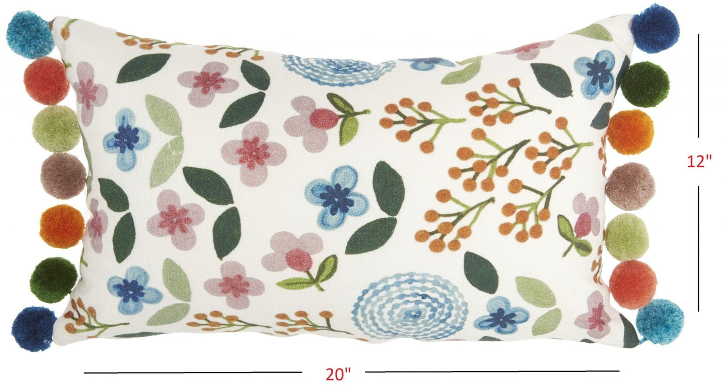 Colorful Chic Floral Lumbar Pillow