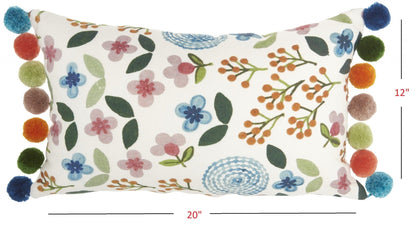 Colorful Chic Floral Lumbar Pillow