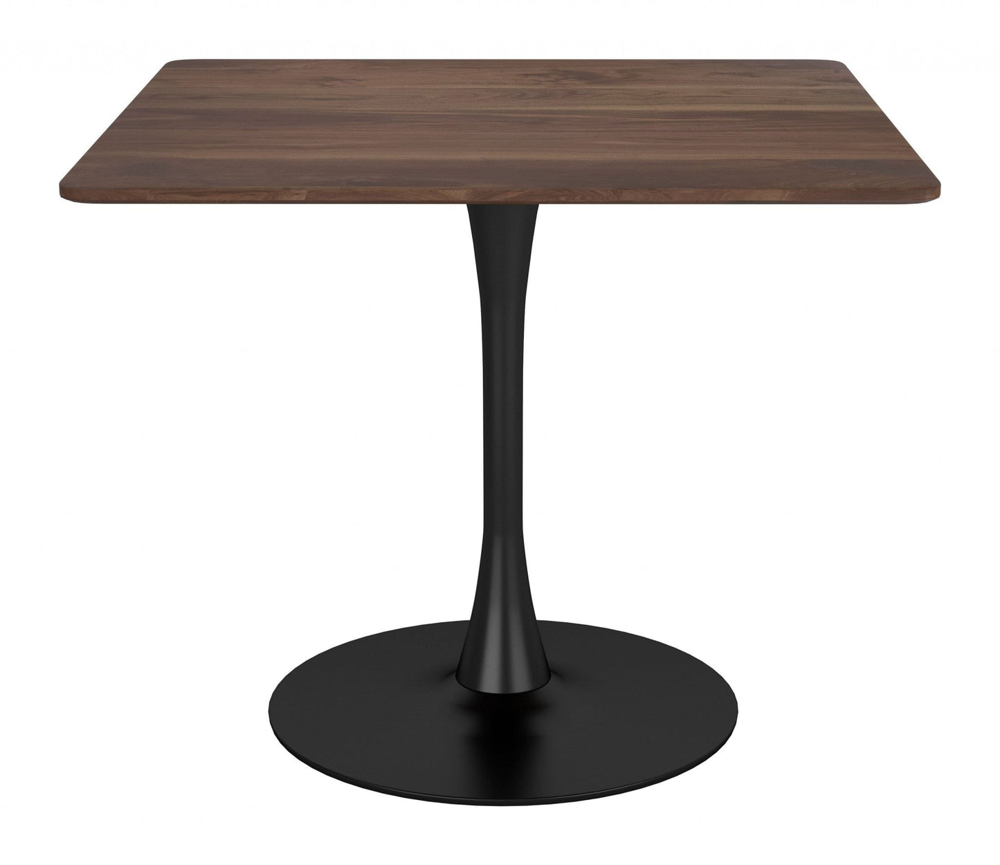 Square Brown and Black Pedestal Dining Table