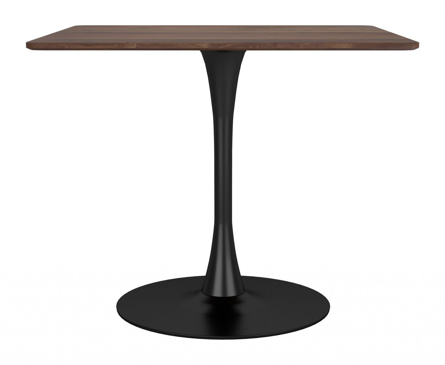 Square Brown and Black Pedestal Dining Table