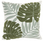 Green And Ivory Tropical Leaves Throw Pillow