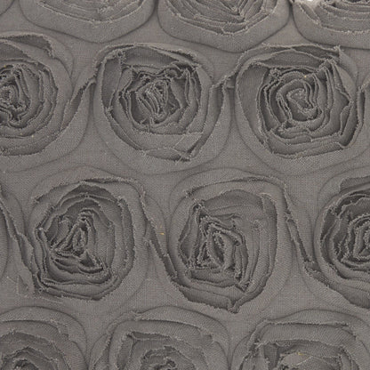 Dark Gray Embossed Rose Lumbar Pillow