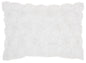 Petite White Embossed Rose Lumbar Pillow