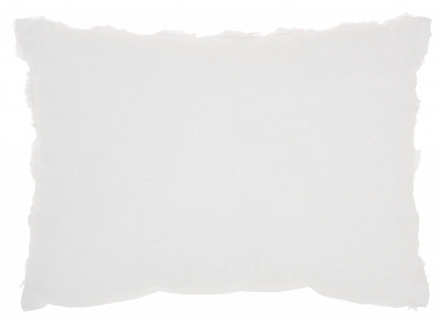 Petite White Embossed Rose Lumbar Pillow