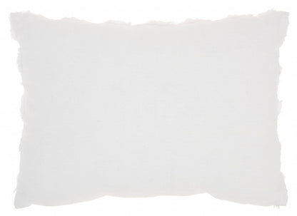 Petite White Embossed Rose Lumbar Pillow