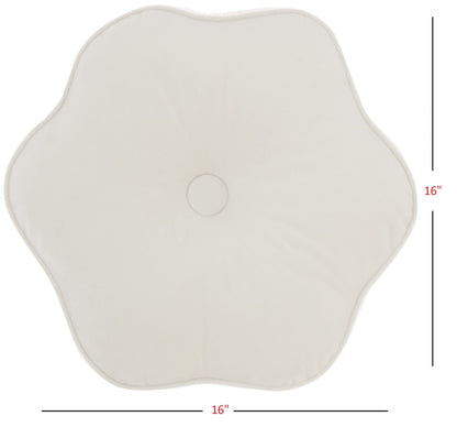 Cream Flower Shaped Throw Pillow
