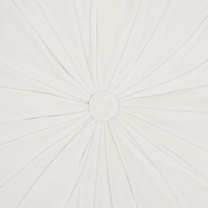White Tufted Round Throw Pillow
