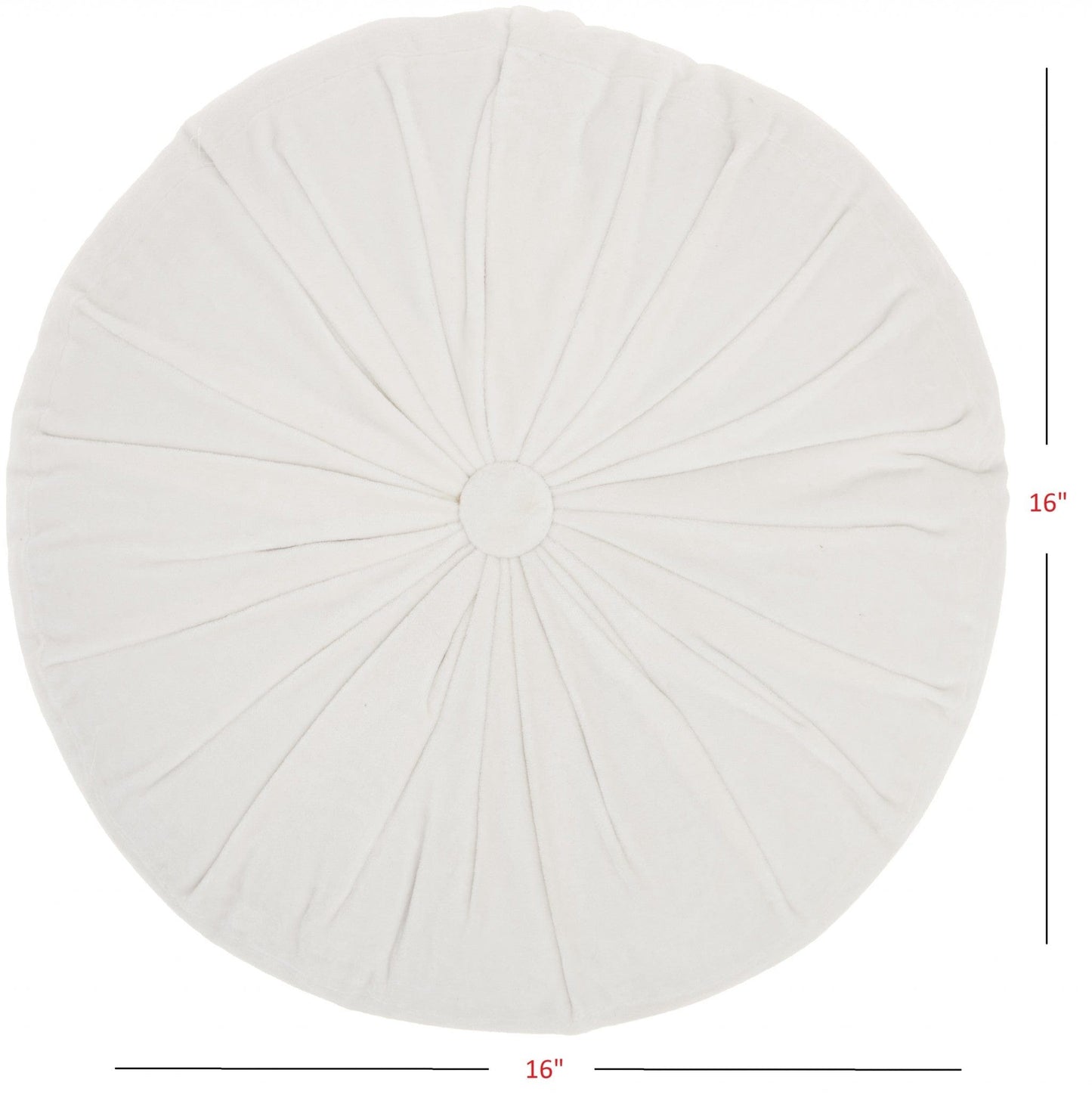 White Tufted Round Throw Pillow