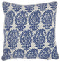 Blue And Ivory Bohemian Paisley Throw Pillow