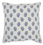 Blue And Ivory Bohemian Floral Throw Pillow