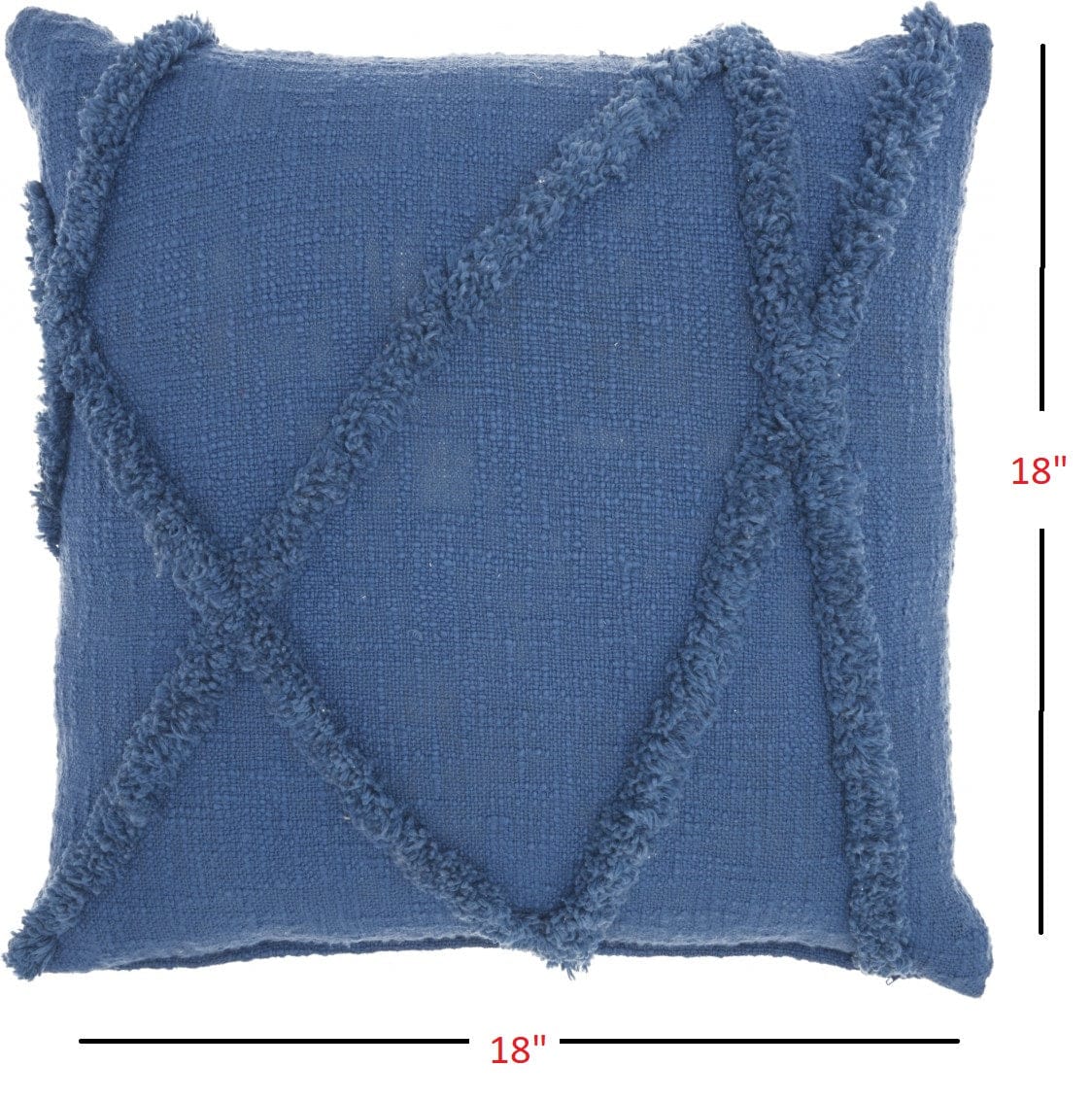 Boho Chic Blue Textured Lines Throw Pillow