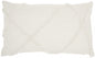 White Abstract  Shaggy Detail Lumbar Pillow