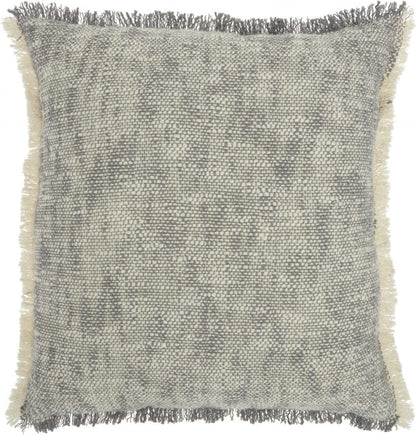 Gray And Ivory Abstract Pattern Throw Pillow