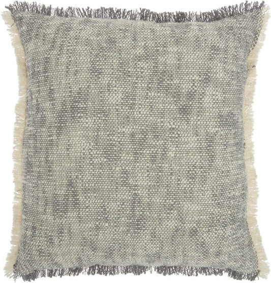 Gray And Ivory Abstract Pattern Throw Pillow