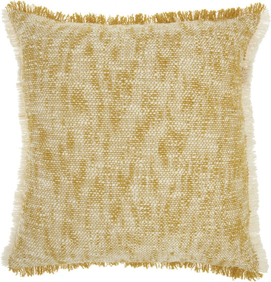 Mustard And Ivory Abstract Pattern Throw Pillow
