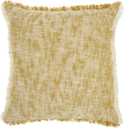 Mustard And Ivory Abstract Pattern Throw Pillow