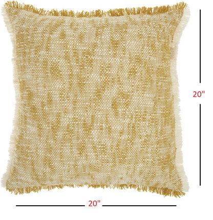 Mustard And Ivory Abstract Pattern Throw Pillow