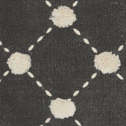 Glamorous Handcrafted Charcoal Accent Throw Pillow