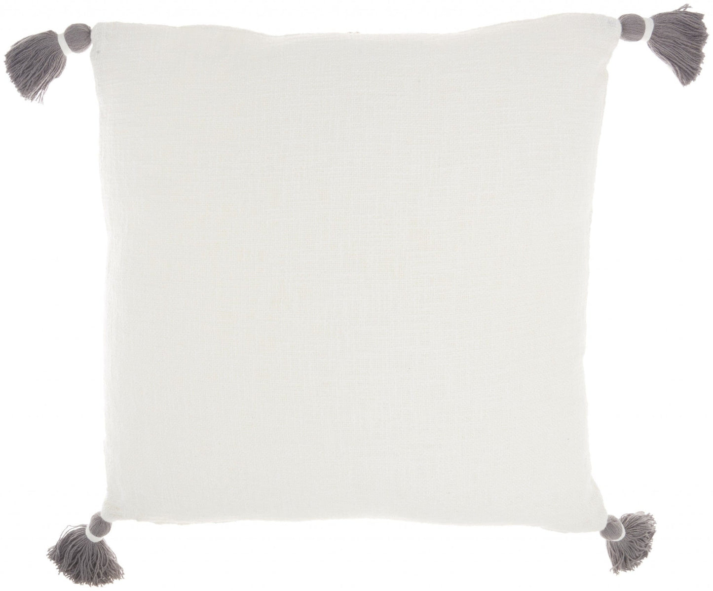 Boho Grey Cotton Accent Throw Pillow