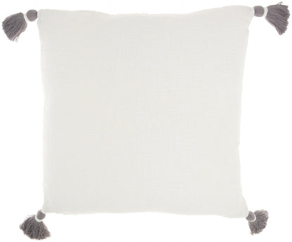 Boho Grey Cotton Accent Throw Pillow