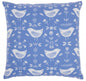 Blue And Ivory Birds And Buds Throw Pillow