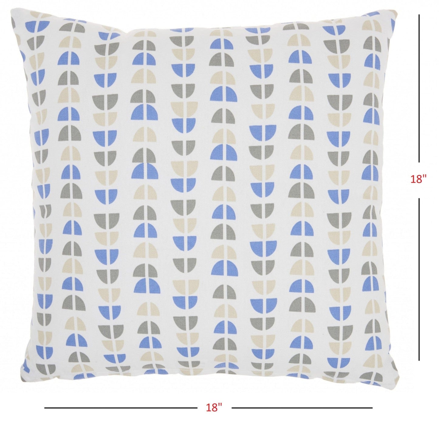 Blue And Taupe Geo Lines Throw Pillow
