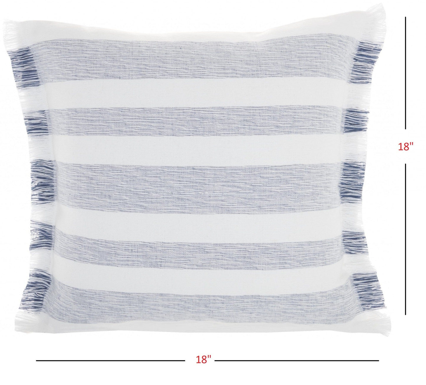 Navy Blue And White Soft Stripes Square Throw Pillow