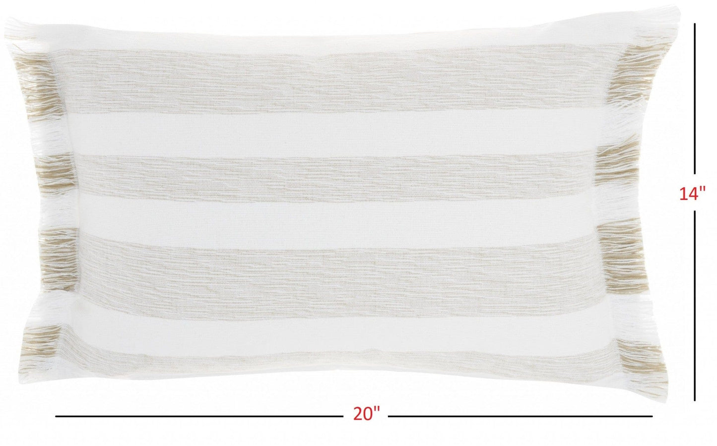 Taupe And White Stripes Lumbar Throw Pillow