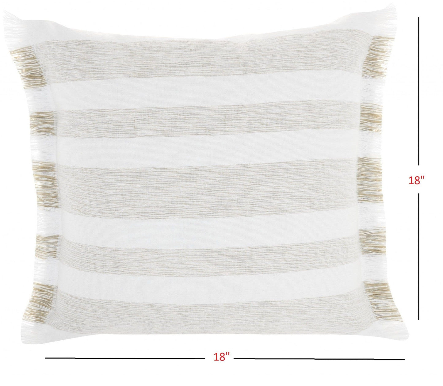 Taupe And White Soft Stripes Throw Pillow
