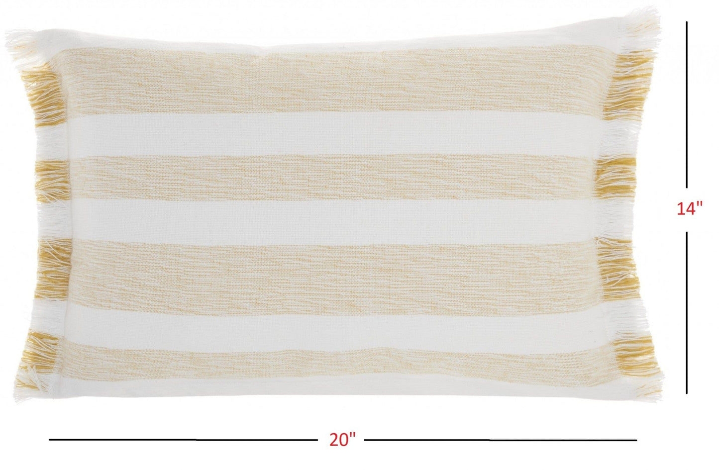 Yellow And White Stripes Lumbar Throw Pillow