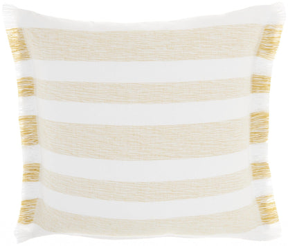 Yellow And White Soft Stripes Throw Pillow