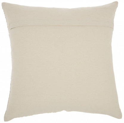 Contemporary Handcrafted Ivory Gold Accent Throw Pillow