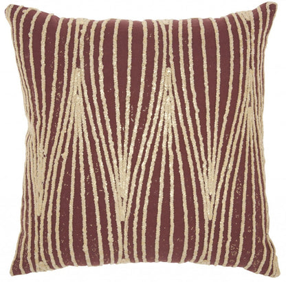 Contemporary Handcrafted Maroon Accent Throw Pillow