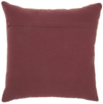 Contemporary Handcrafted Maroon Accent Throw Pillow