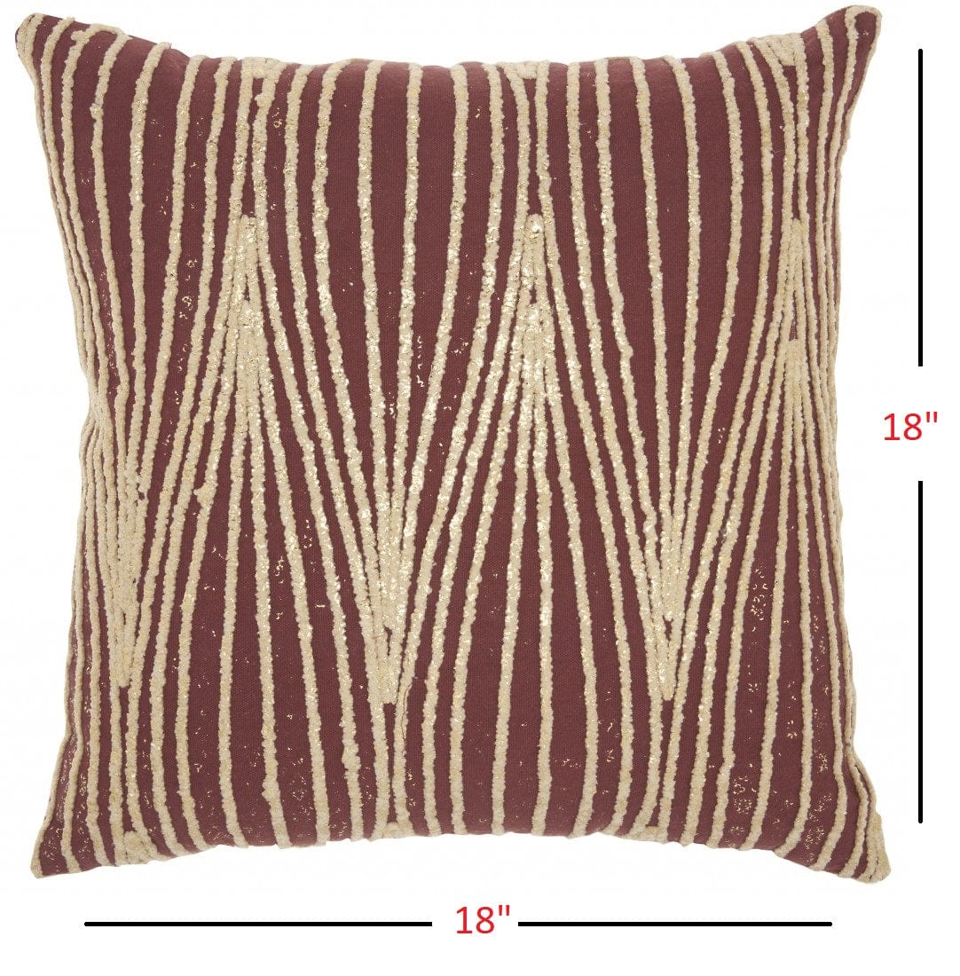 Contemporary Handcrafted Maroon Accent Throw Pillow