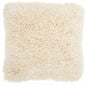 Fluffy Cream Shag Accent Throw Pillow
