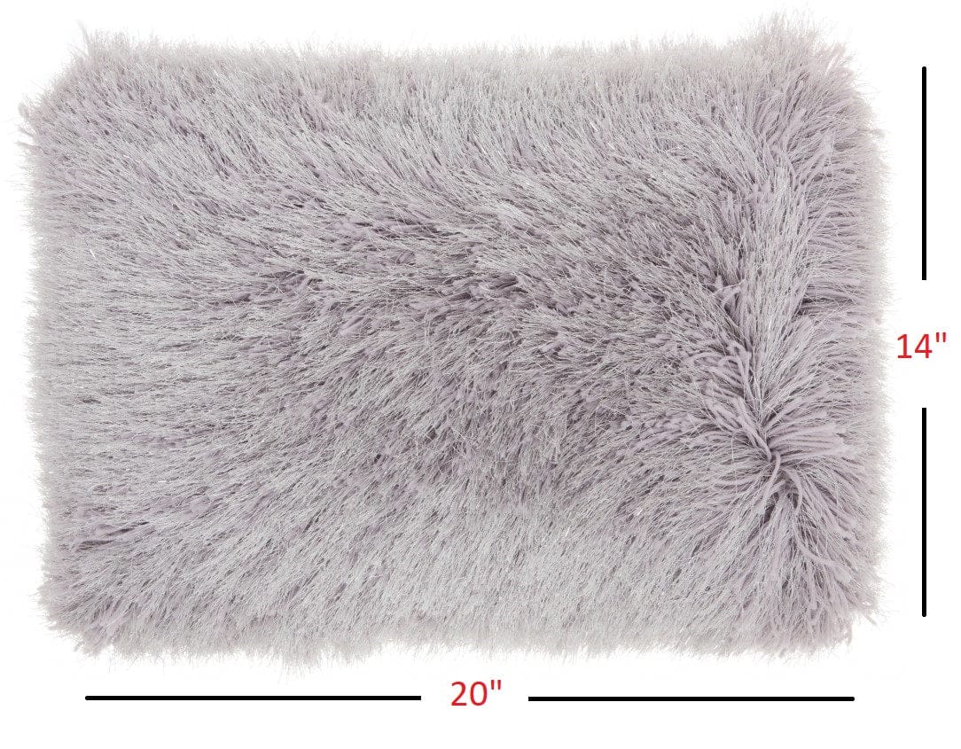Pale Gray Super Shaggy Throw Pillow