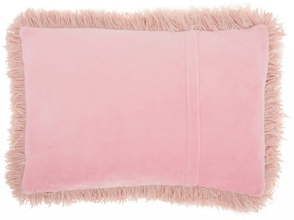 Pink Super Shaggy  Throw Pillow