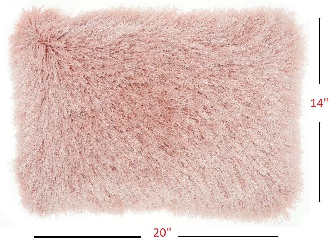 Pink Super Shaggy  Throw Pillow