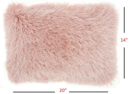 Pink Super Shaggy  Throw Pillow