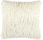 Square Ivory Shag Throw Pillow