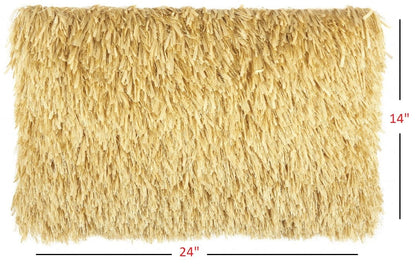 Long Yellow Shag Throw Pillow