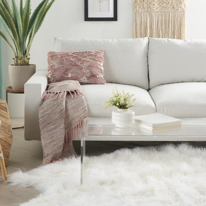 Stylish Handcrafted Blush Accent Throw Pillow