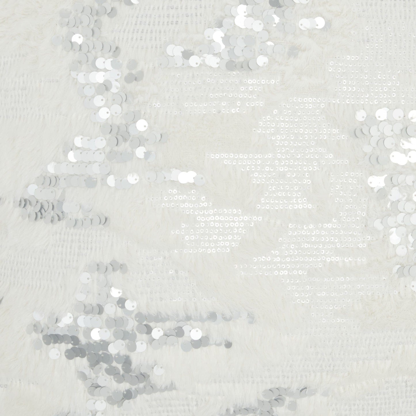 Sequined White  Accent Throw Pillow
